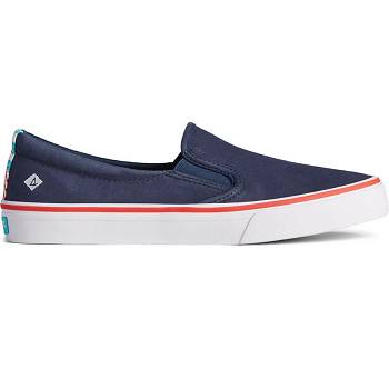 Sperry Crest Twin Gore Twisted Textile Tmavomodre - Damske Slip On